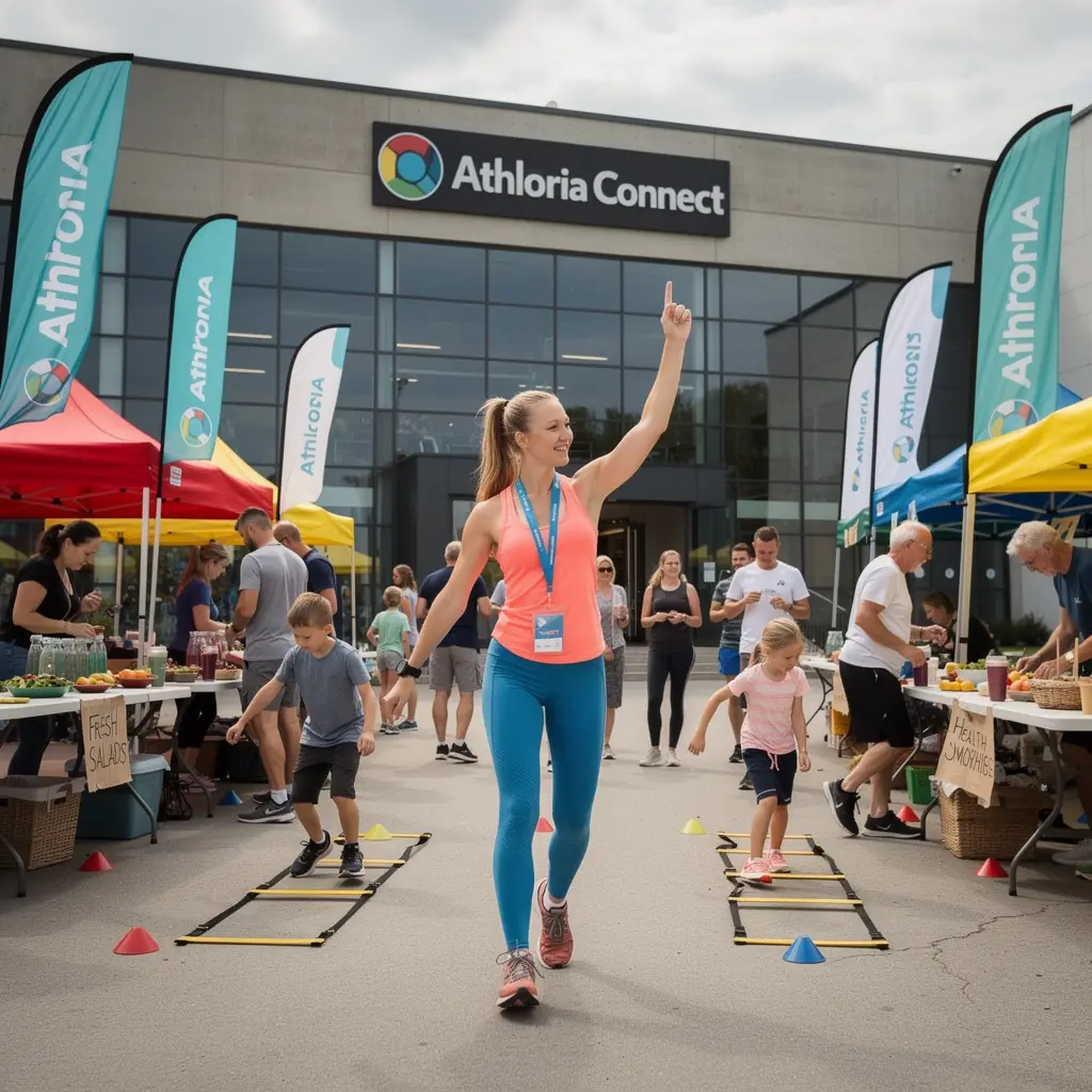 Sociāla aktivitāte sporta centrā ar dalībnieku iesaisti.